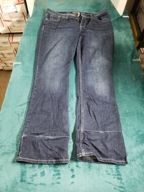 Apt 9 Jeans Size 14 Women Blue Denim Stretch Pants Ladies Mid Rise Bootcut